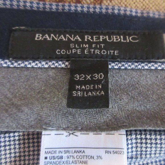 Banana Republic Men Dress Grey Black  Pattern Cotton   Pants Slim Fit  32x30 - Picture 11 of 14
